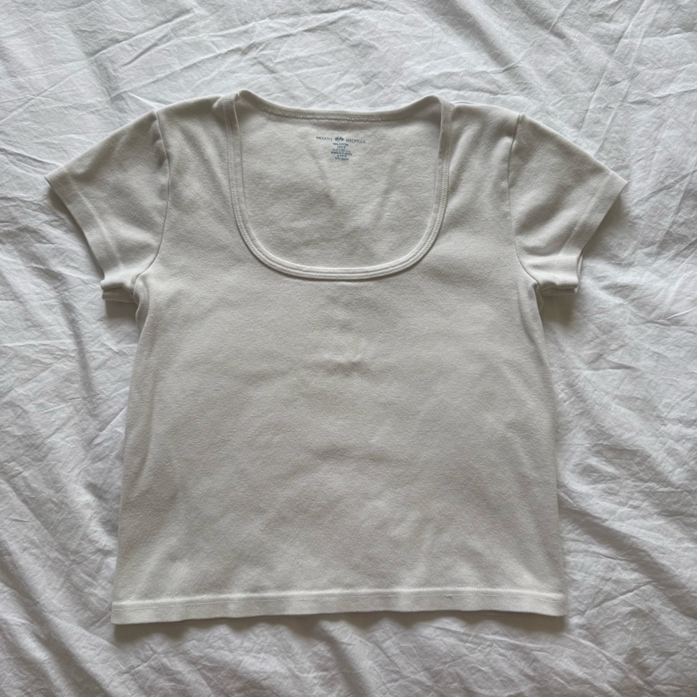 Brandy Melville Square Neck Tee - White
